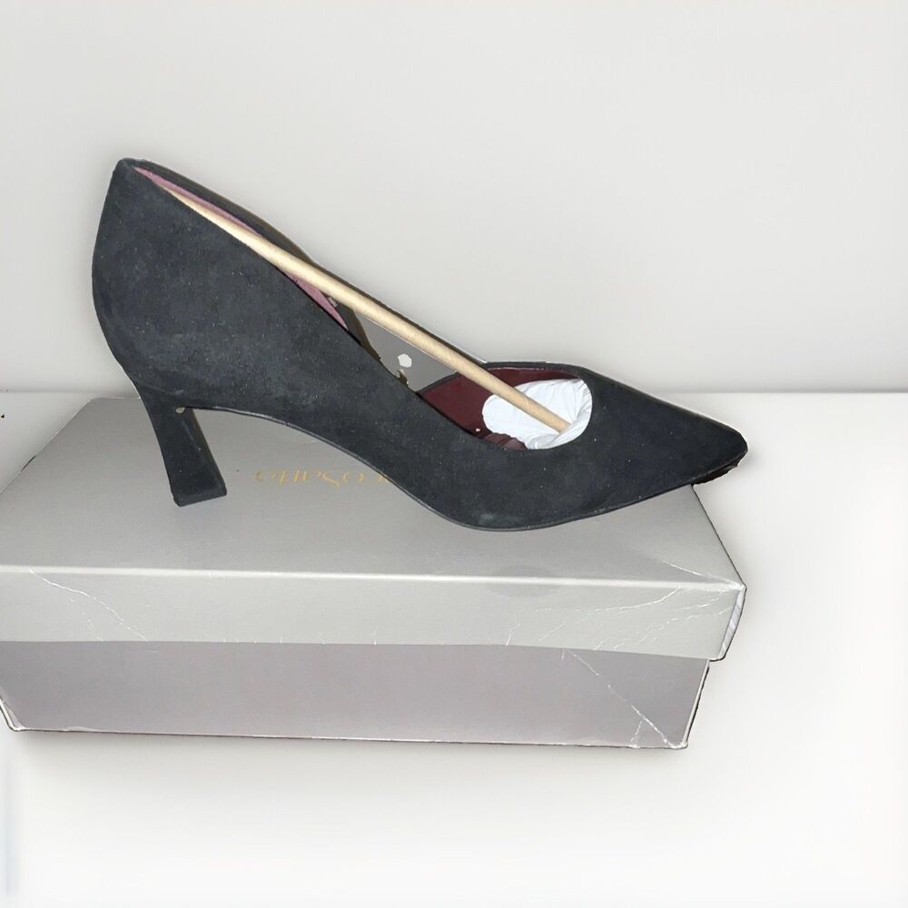 Franco Sarto Womens Black Suede Pointed Toe Slip-On Pumps US 11 M EU41